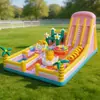 Castillo inflable de dibujos animados para niños al aire libre, castillo inflable grande para exteriores, equipo de diversión con tobogán para parque infantil, castillo travieso