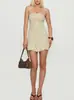 Vestido Mini Feminino Europeu e Americano de Tiras Estilo Puro Desejo Transfronteiriço Sexy Estampa de Bolinhas Cadarço Roupa Feminina Vestido sem Costas