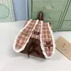 Mochila casual de estilo japonés de dibujos animados con orejas caídas de conejo, cuadros, botones de estrella lindos y ribete de encaje dulce, mochila pequeña elegante