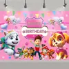 Equipo de Patrulla Fronteriza Fondo de Cumpleaños Fiesta de Perros Paw Patrol Decoración Pancarta Escenario Accesorios Bandera