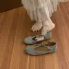 Diseño Estilo Coreano con un Toque de Alta Gama, Nuevos Zapatos Planos de Gamuza con Tira en T y Punta Redonda Estilo Retro, Versátiles Zapatos Mary Jane