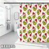 Bestseller transfronterizo de Amazon: Cortina de ducha verde del Grinch, cortina de ducha impermeable de pongee con estampado digital de dibujos animados