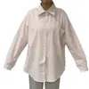 Camisa Larga de Manga Larga Holgada de Rayas Finas Rosas de Doble Bolsillo Estilo Coreano Nuevo para Primavera Temprana, Camisa Casual Versátil