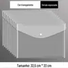 Pasta A4 Transparente de Grande Capacidade, Pasta Espessa com Botão de Pressão para Armazenamento de Documentos, Pasta Plástica para Documentos para Uso no Escritório