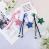 Nuevo creativo estilo miu color acrílico lentejuelas estrellas cordón de nailon cadena para teléfono móvil llavero colgante para bolso