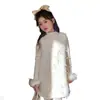 Vestido de Invierno para Niña 2026 Nuevo Elegante Engrosado Cálido Estilo Pequeño Chanel Conjunto de Vestido con Lazo para Niños