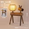 Lámpara de Mesa de Bambú Silenciosa Lámpara de Noche para Dormitorio Nórdica Ins Luz Nocturna de Bambú Estancia Vintage Lámpara de Mesa Pequeña Estilo Japonés
