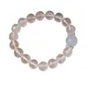 Pulsera de cristal de aguamarina blanco natural para mujer, pulsera de cristal de diseño original de una sola vuelta, pulsera de cristal DIY