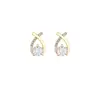 Brincos Koreanos Exquisitos de Diamante Cruzados Acessíveis Luxo Elegante Nicho Design de Ponta Ouro Prata Estilosos