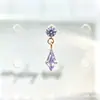 Brincos Coleção Roxo Claro Dourado Liga de Titânio F136 Titânio G23 Rosca Interna Zircônia Stud para Lábio Brinco para Orelha Joias para Piercing Cabeça