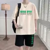Camiseta Juvenil de Nuevo Estilo para Verano de Manga Corta para Estudiantes de Secundaria Niños Conjunto Deportivo Casual de Moda Conjunto de Dos Piezas