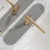 Tapete para Pia de Cozinha, Bandeja Longa de Pedra de Terra de Diatomáceas de Secagem Rápida, Almofada Absorvente, Protetor de Salpicos para Torneira de Bancada de Banheiro