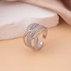 Anillo Europeo y Americano Transfronterizo de Diamante Completo para Mujer, Apertura de Circonita de Gama Alta de Nicho, Anillo Ajustable, No se Desvanece, Venta al por Mayor Versátil