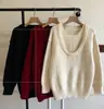 Tejido de Estilo Perezoso para Mujer Nuevo Otoño e Invierno Holgado Suave Ceroso Tejido de Punto Chaleco Rojo de Gama Alta Top de Dos Piezas