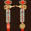 Dinheiro dos Cinco Imperadores Chineses Pingente de Cabacinha de Latão Decoração de Batente de Porta Pingente do Oficial Celestial Bênção Nó Auspicioso Chinês para a Porta Principal