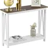 Mesa consola de madera maciza, mesa auxiliar estilo chino, mesa auxiliar para sala de estar, estante de pared moderno minimalista, mesa consola pequeña y estrecha