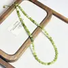 Collar de Cristal Dopamina Colorido Estilo Resort, Cadena para Clavícula con Cuentas de Piedra Natural, Collar Versátil de Diseño de Nicho para Mujer