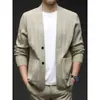 Cardigã de tricô masculino para atacado transfronteiriço 2026 outono e inverno novo moda tendência casual folgado jaqueta para homens