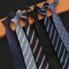 Corbata de Negocios para Hombre Vestir Coreana Casual 7CM Boda Rayas Negra Profesional Estudiante Caja de Regalo