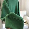 Suéter brillante de cuello redondo corto para mujer, jersey holgado, pequeño, alto, adelgazante, estudiante, casual, abrigo de manga larga, top