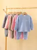 Pijama térmico para niños para otoño e invierno, conjunto de ropa interior térmica sin costuras de lana y seda para niños y niñas, conjunto de ropa interior engrosada