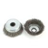 Cepillo de alambre, amoladora angular de 100 mm, rueda de pulido para desoxidar y desbarbar de 16 orificios, rueda de alambre en forma de cuenco de acero inoxidable de 125 mm
