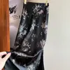 Nueva Falda Acetato Estilo Chino Estampado Retro para Mujer, Verano 2026, Cintura Alta Versátil Larga Bodycon Cola de Pez