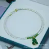 Collar de Cuentas Redondas de Jade Hetian Natural con Colgante de Calcedonia Incrustada en Oro de Paz, Colgante de Gota de Agua, Estilo Chino, Joyería Versátil para Regalo