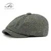 Chapéus de Comércio Exterior para Homens, Meia-Idade e Idosos, Chapéus Octogonais, Novo Estilo Outono e Inverno, Boinas Britânicas Retrô, Chapéus de Jovem (Newsboy)