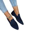 Zapatos Planos de Punta Fina de Talla Grande, Estilo Europeo y Americano de Moda para Primavera para Mujer, Casual Versátil de Moda Dulce