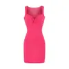 Vestido sin mangas ajustado con nudo plisado para mujer, estilo Puro Deseo, Top sin mangas sexy y falda corta, Falda bodycon ajustada de verano