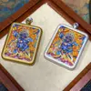 Thangka Pintado a Mano de Hoton, Xizang, Nepal, con la Diosa Auspiciosa, Imagen de Thangka Tamaño Tarjeta 4*5