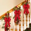 Grande Laço de Veludo Decoração Pendente Laço de Árvore de Natal de Alta Qualidade Guirlanda Corrimão de Porta de Casa Decoração Externa