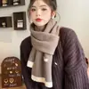 Bufanda de Punto de Estilo Coreano Nueva Versátil de Color Contrastante Suave y Sedosa para Mujer Moda de Invierno Versátil Cálida Estudiante Gruesa a Prueba de Frío
