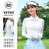 Ropa de Golf para Mujer Polo de Seda Helada de Manga Larga Ropa de Primavera y Verano Camiseta de Tenis para Mujer Top Falda Corta Conjunto de Ropa