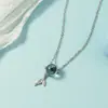 Collar de cola de pez de cristal para mujer, cadena minimalista para clavícula con cuentas azules, joyería de diseño nicho azul