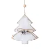 Enfeites de Natal de desenho animado transfronteiriços, pingentes de pelúcia de madeira, decorações de rena e estrela, enfeites para pendurar na árvore de Natal