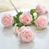 Rosa Única Multicabeça Rosa Floral Casamento Decoração de Interiores Hotel Mesa Decoração de Casa Flor Artificial Exportação