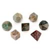 Dados Poliedros de Ágata India Natural Tallados con Números Juego de Rol D&D Juego de Rol Siete Piezas Z07