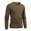 Sudadera casual deportiva para hombre con cuello redondo, camiseta base transpirable elástica de manga larga para ir al trabajo al aire libre, personalizable con logo