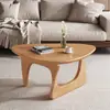 Mesa de centro de madera maciza para espacios pequeños, mesa de centro triangular única estilo nórdico, mesa de té estilo japonés para sala de estar, hogar, casa de alquiler, mesa de té para balcón