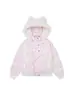 Linda Chaqueta de Algodón con Capucha de Felpa Estampada con Copos de Nieve para Mujer, Invierno 2026 Holgada Engrosada Cálida Reductora de Edad Abrigo de Algodón