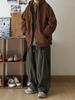 Pantalones casuales de trabajo de estilo japonés retro de color sólido para hombre, primavera 2024, nuevos pantalones largos holgados de pierna ancha y combinables.