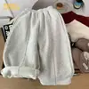 Pantalones Casuales Forrados de Polar para Niños Otoño Invierno Pantalones Cortos Lisos para Niñas Versátiles para Bebés y Niños Pantalones Sueltos