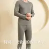 Novas calças térmicas de outono e inverno para homens e mulheres, forradas com fleece e com joelheiras, feitas de Lyocell, Tencel e lã para aquecimento