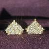 Elegantes pendientes geométricos de diamantes brillantes para mujer, ligeros, de lujo, de moda, con forma de triángulo, pendientes de celebridades de Internet e7671