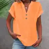 Camisa de Verano para Mujer de Color Sólido con Cuello Alto, Botones y Manga Corta, Estilo Europeo y Americano, 2026