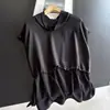 Camiseta de seda 2026 con cuello alto apilado, cintura ajustable, sin mangas, top fino de seda, blusa corta al por mayor H06ET522