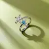 Anel Versátil Nova Série Oceano com Gotejamento de Óleo Estilo Coreano Ins, Anel Aberto Ajustável Criativo Personalizado Cravejado com Diamantes