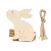 Colgante de Astillas de Madera de Pascua DIY de Madera para Niños Decoración de Huevos Pintados a Mano Manualidades Colgante Decoración para Fiesta en Casa